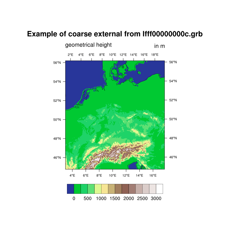 Example of coarse external data from a Grib file