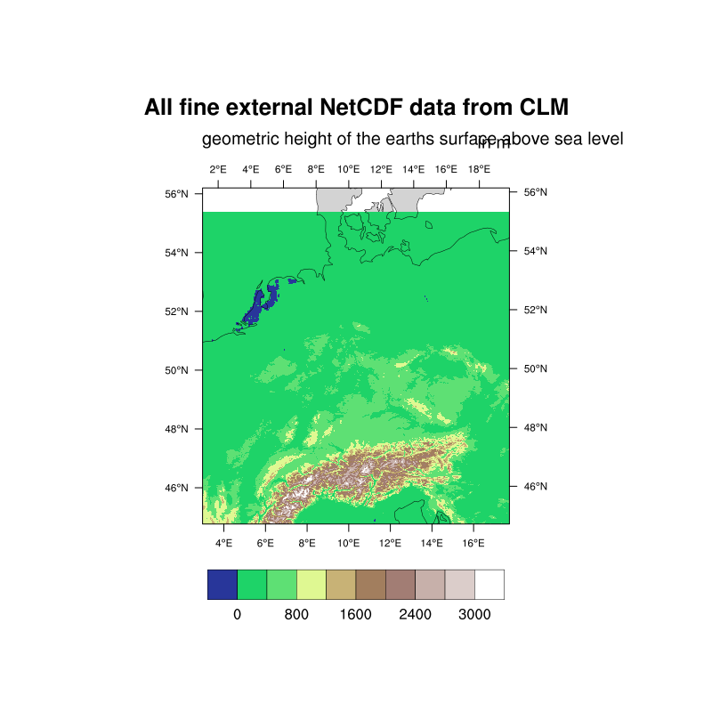 All fine external data from the CLM(Climate Limited-Area Modeling Community)