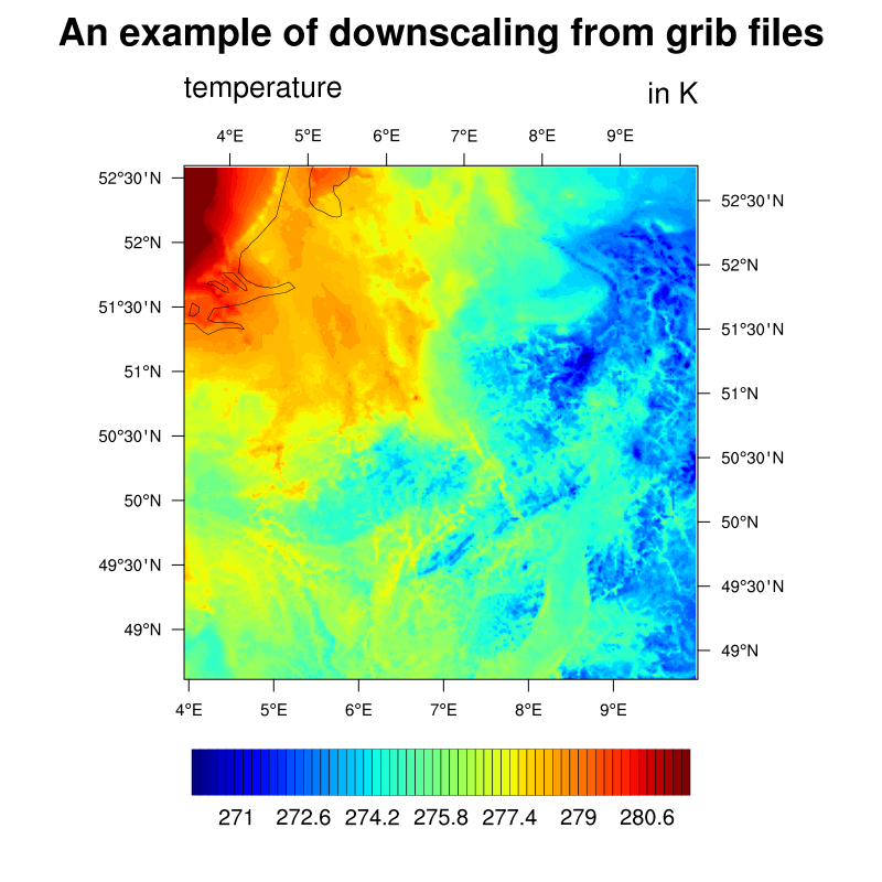 An example of downscaling from Grib files