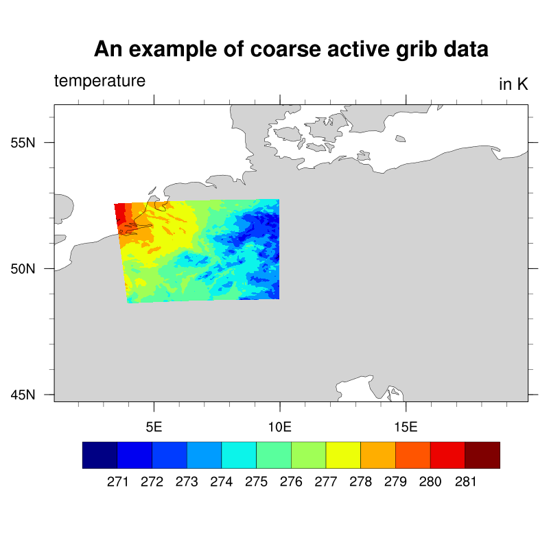 An example of coarse active grib data with a passe-partout